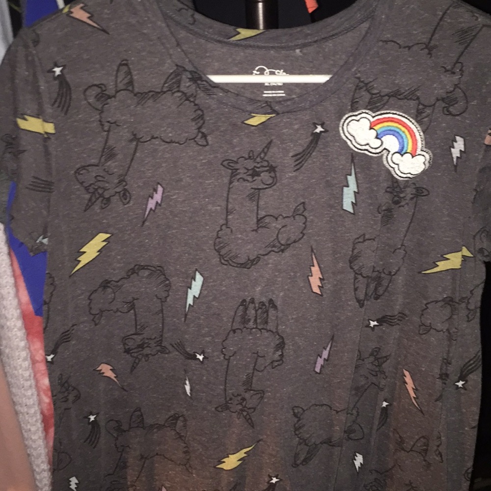 Rainbow llama shirt